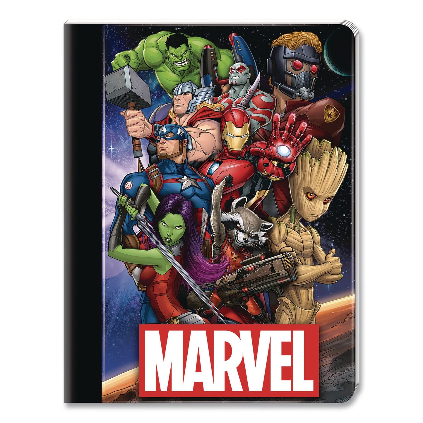 Innovative Designs Licensed Composition Book, Marvel Avengers, Wide/Legal Rule, Multicolor Cover, (100) 9.75 x 7.5 Sheets (IDI714785AVESA)