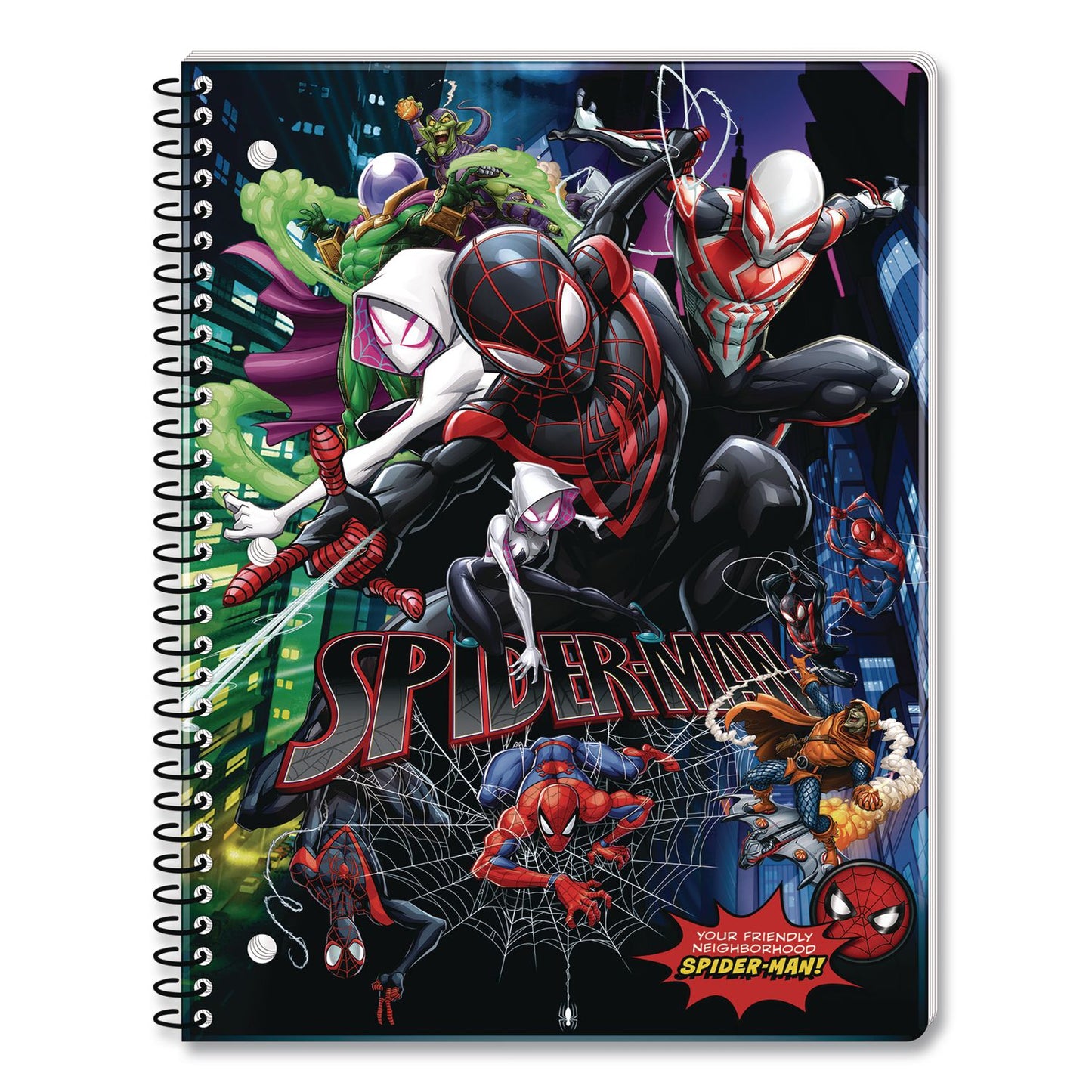 Innovative Designs Licensed Spiral Notebook, Marvel Spider-Man, 1-Subject, Wide/Legal Rule, Multicolor Cover, (70) 10.5 x 8 Sheets (IDI716171SPCSA)
