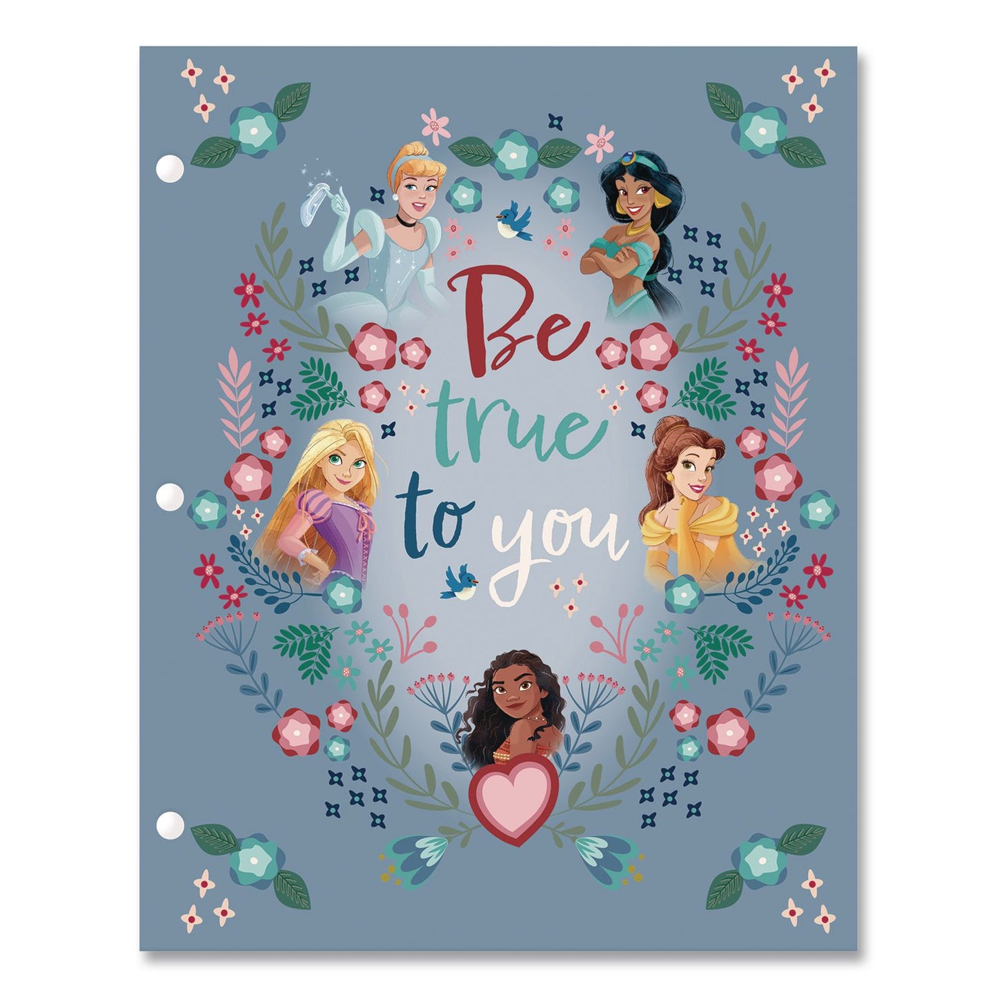 Innovative Designs Licensed Two-Pocket Folder, Disney Princesses, Side: 3-Hole Punched, Accommodates (50) 11 x 8.5 Sheets, Multicolor (IDI718358PRSA)