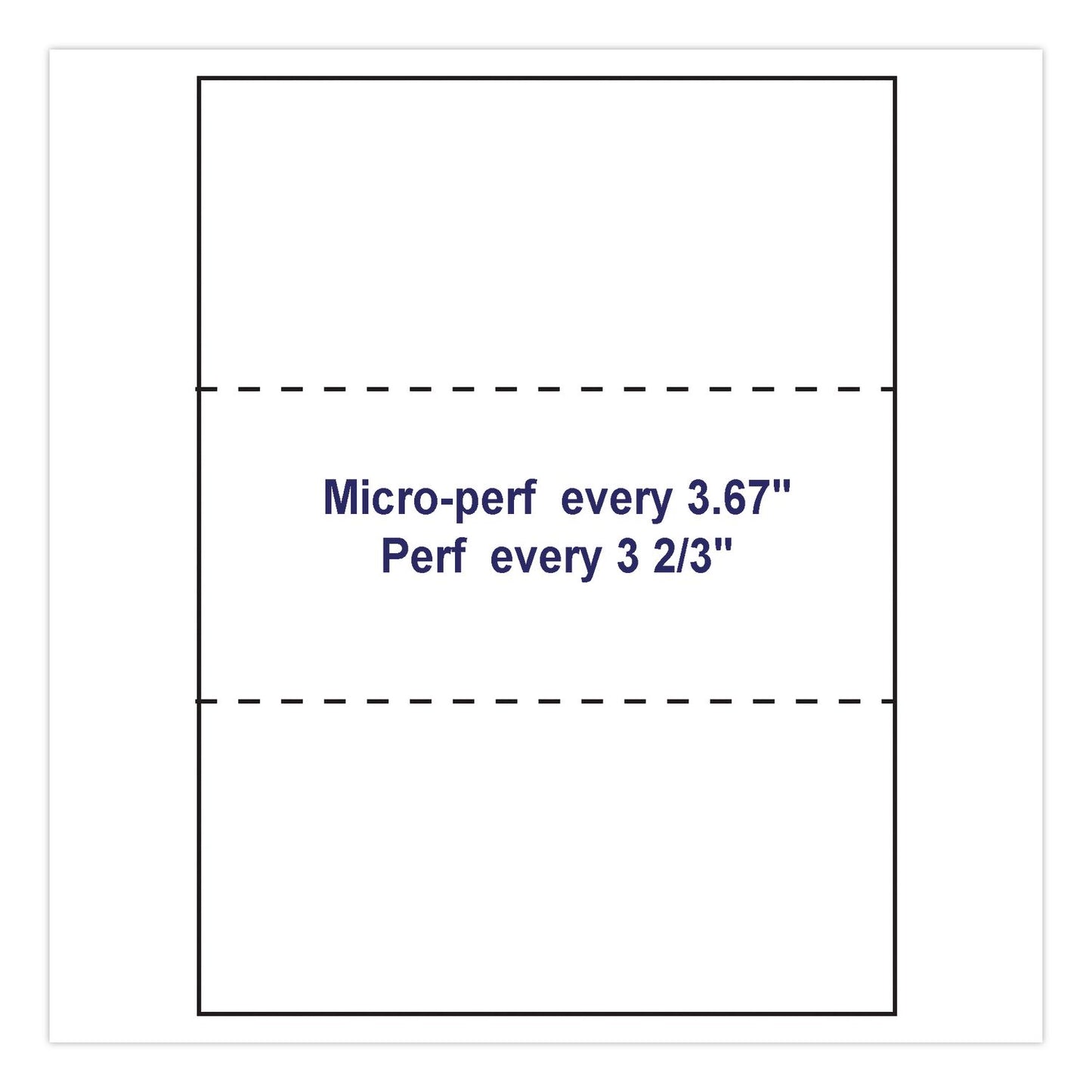 Alliance Perforated Laser Cut Sheets with ColorLok, 92 Bright, Perforated Every 3.67", 20 lb Bond Weight, 8.5 x 11, White, 500/Ream (IPS30060)