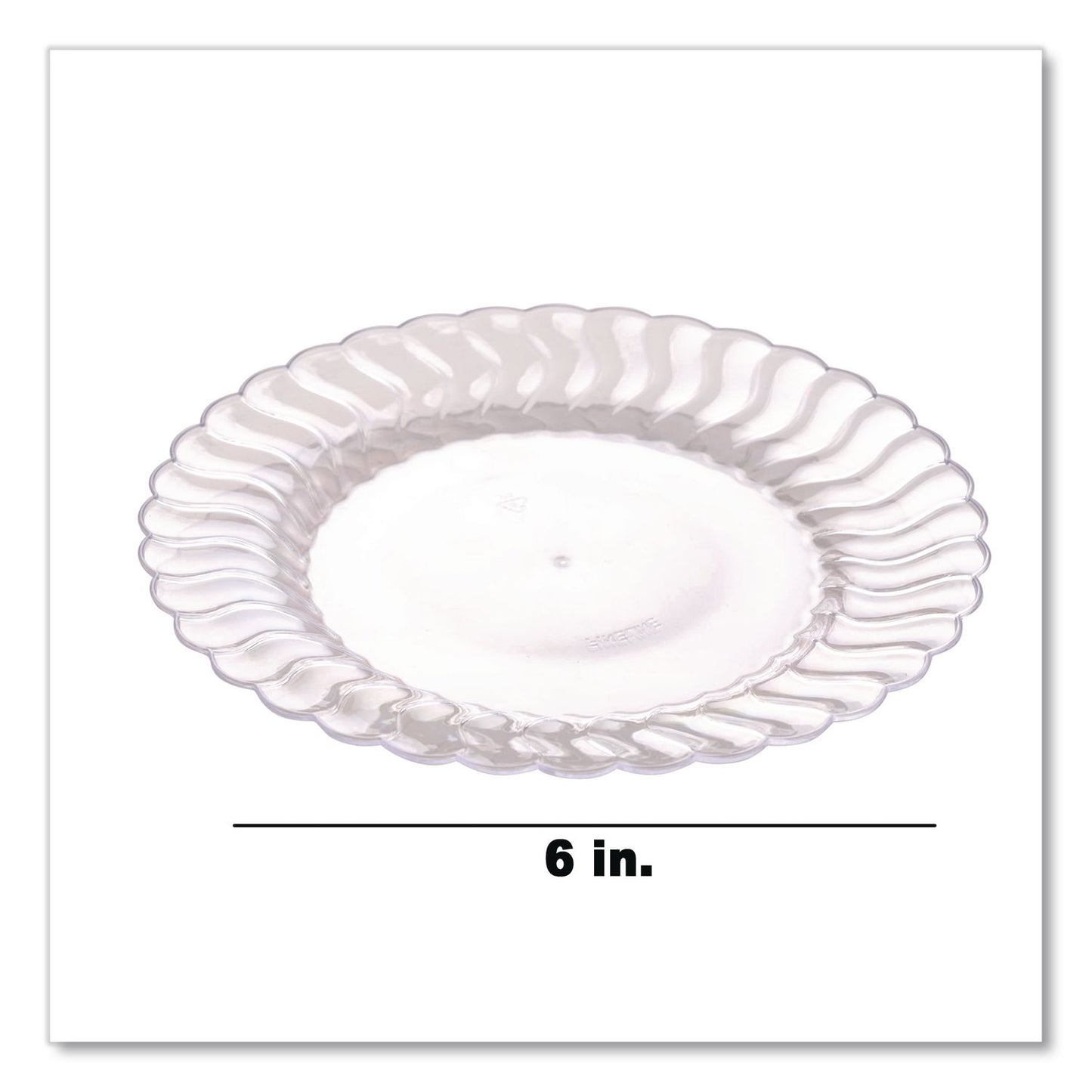 Fineline Settings Flairware Flared Dessert Plate, 6" dia, Clear, 180/Carton (TBL206CL)