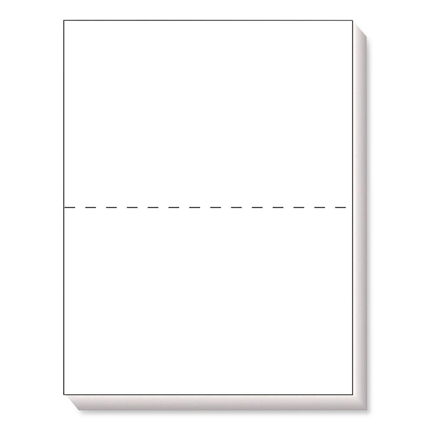 TOPS™ Blank Sheets for 2-Up W-2/1099 Tax Forms, Perforated at 5.5, 84 Bright, 20 lb Bond, 8.5 x 11, 500 Sheets/Ream, 5 Reams/Carton (TOP05020CT)