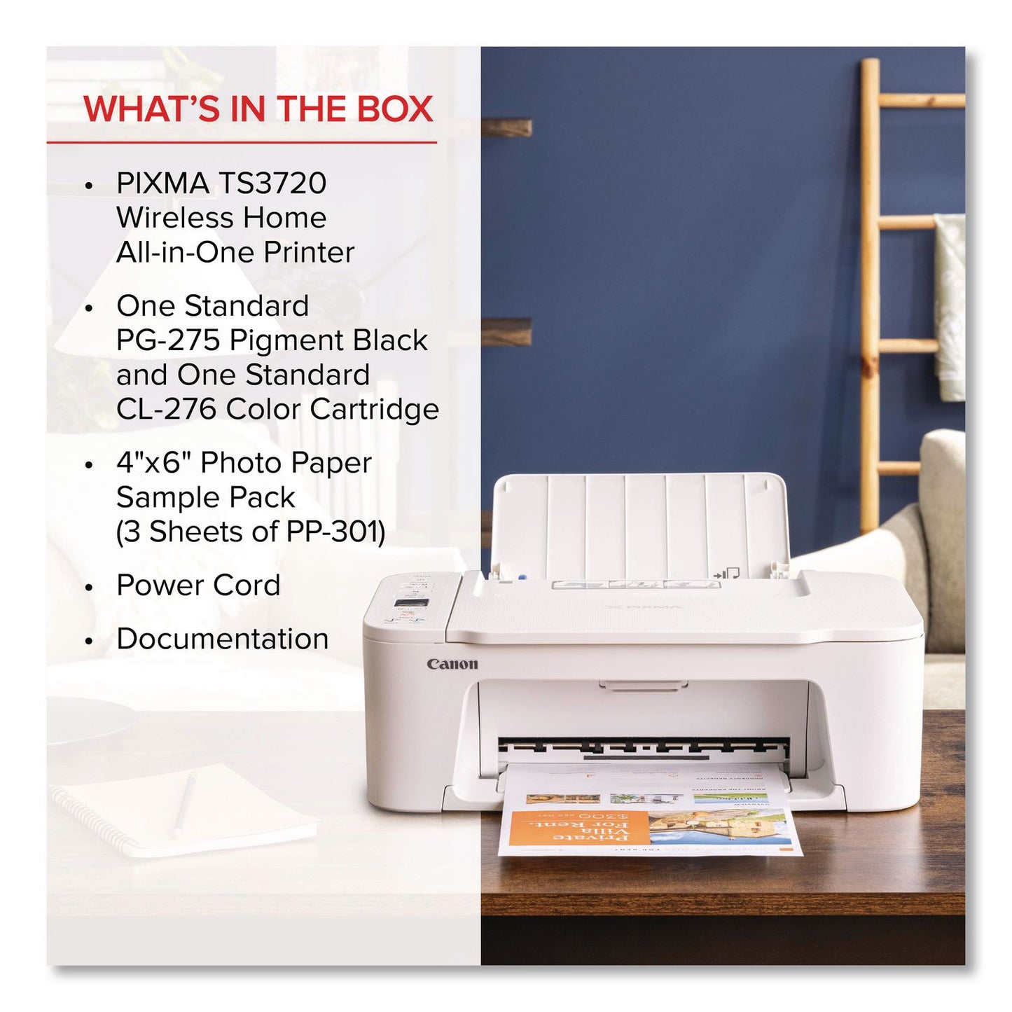Canon® PIXMA TS3720 Inkjet Printer, Copy/Print/Scan (CNM6671C022)