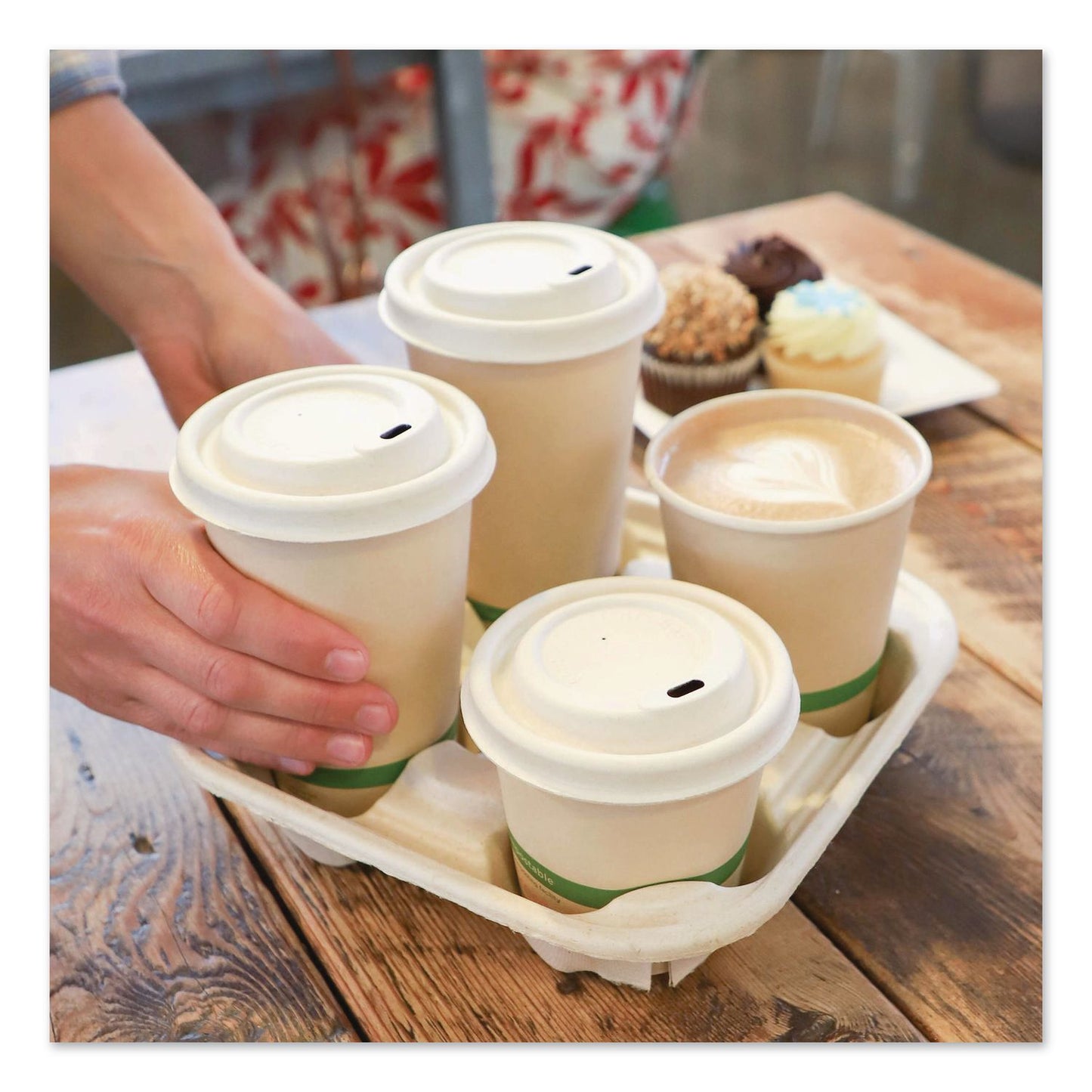 World Centric® Fiber Lids for Cups, Fits 10 to 20 oz Hot Cups, Natural, 1,000/Carton (WORCULFB12GNLF)