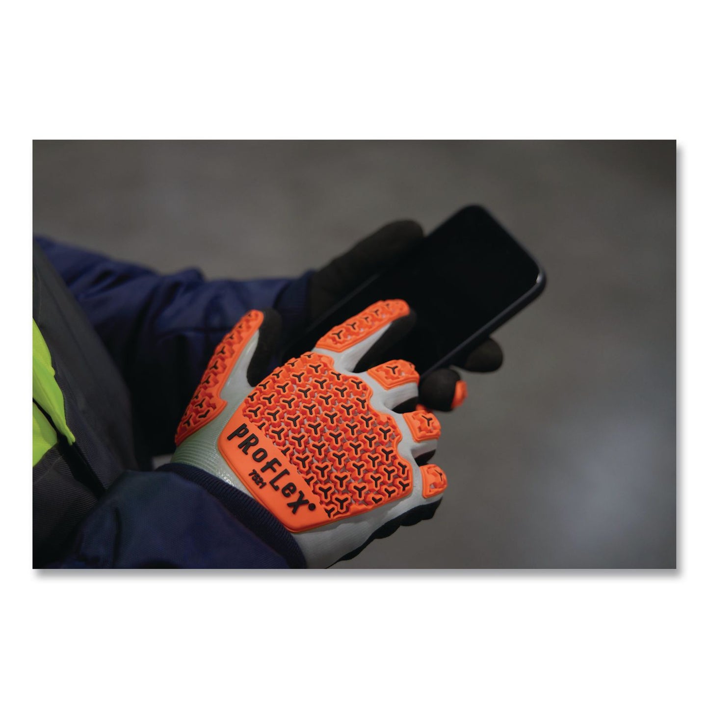 ergodyne® ProFlex 7521 Thermal Coated Impact-Resistant Gloves, EN388:2131X, 7.5" Long, 3X-Large (12), Gray/Black/Orange, Pair (EGO17647)