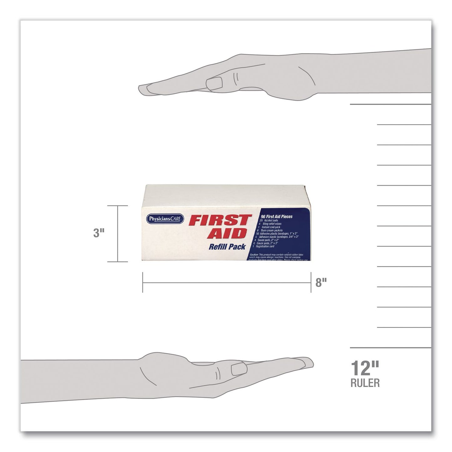PhysiciansCare® First Aid Kit Refill for 25 People, 96 Pieces (PHY40001)