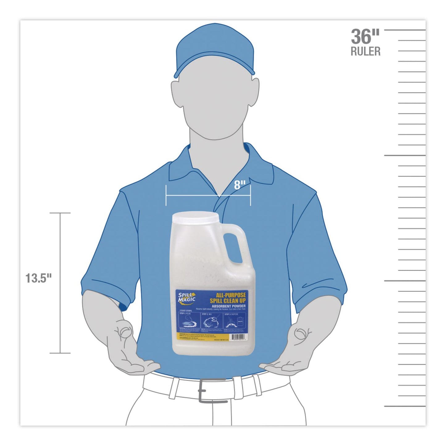 Spill Magic™ Non-Toxic Spill Pick-Up, 3 lbs Bottle, 6/Carton (FAOSM202DBCT)