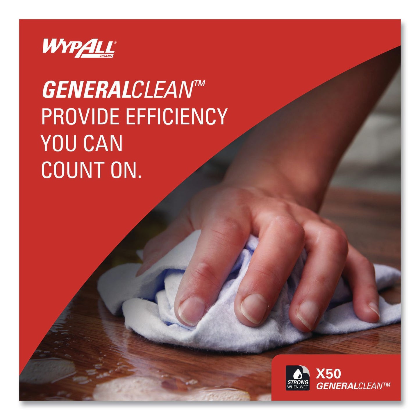WypAll® GeneralClean X50 Cleaning Cloths, 12 x 12.5, White, 84/Pack, 12 Packs/Carton (KCC39005)