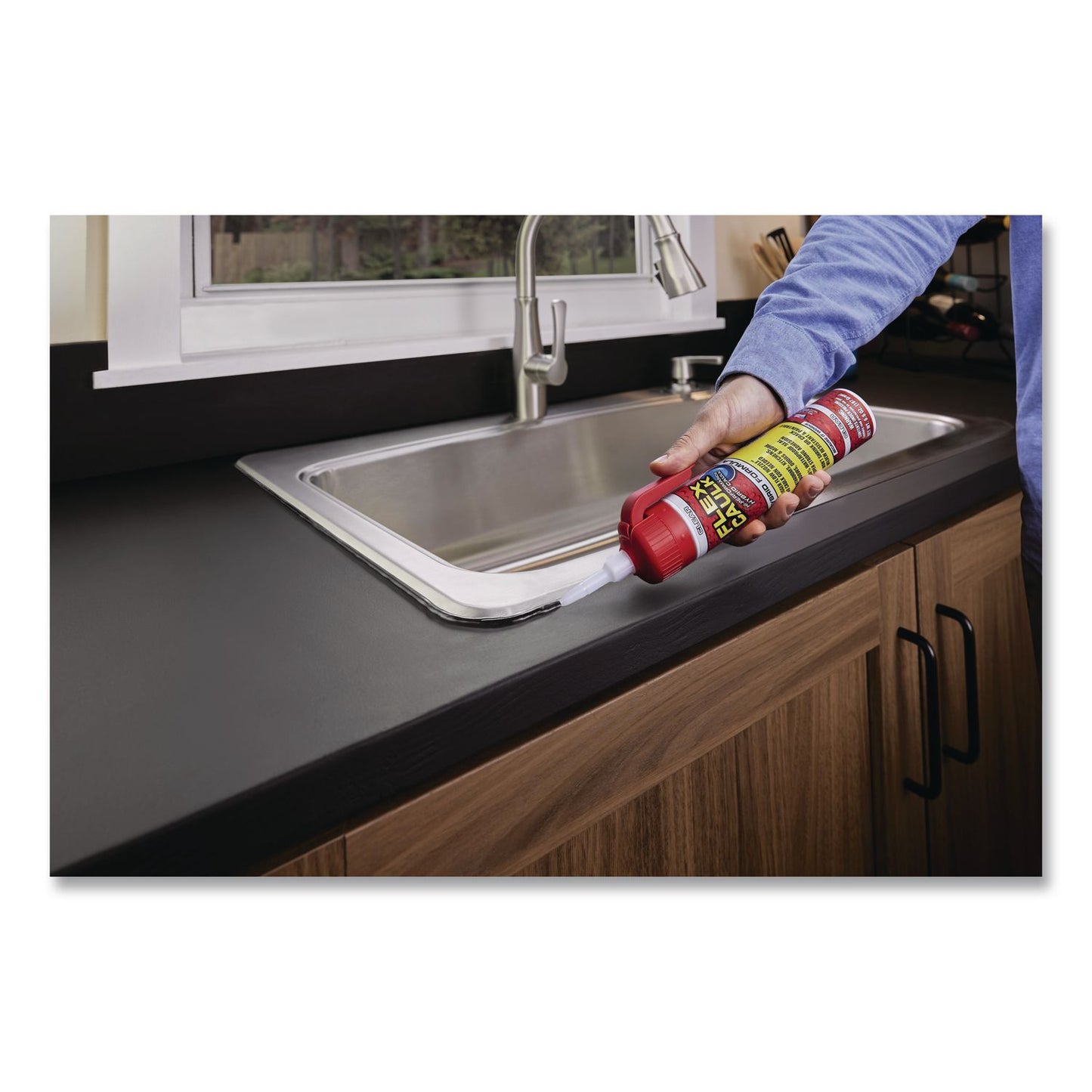 Flex Seal Products® Flex Caulk Hi-Performance Hybrid Caulk, 6.6 oz Aerosol Can, Dries Clear, 4/Carton (FSGCFSCLRR675)