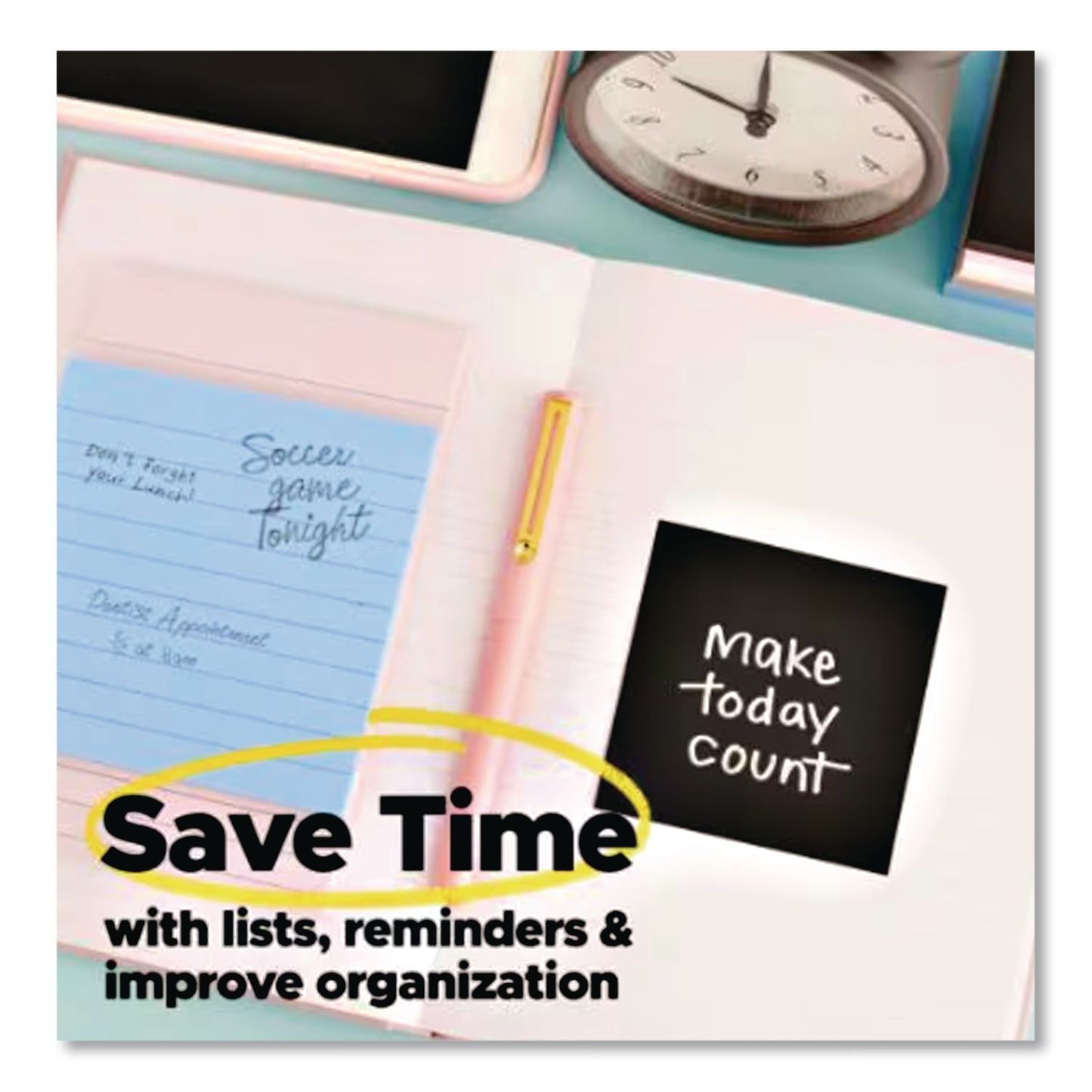 Post-it® Notes Super Sticky Pads in Simply Serene Colors, 3 x 3, 45 Sheets/Pad, 5 Pads/Pack (MMM7100264267)