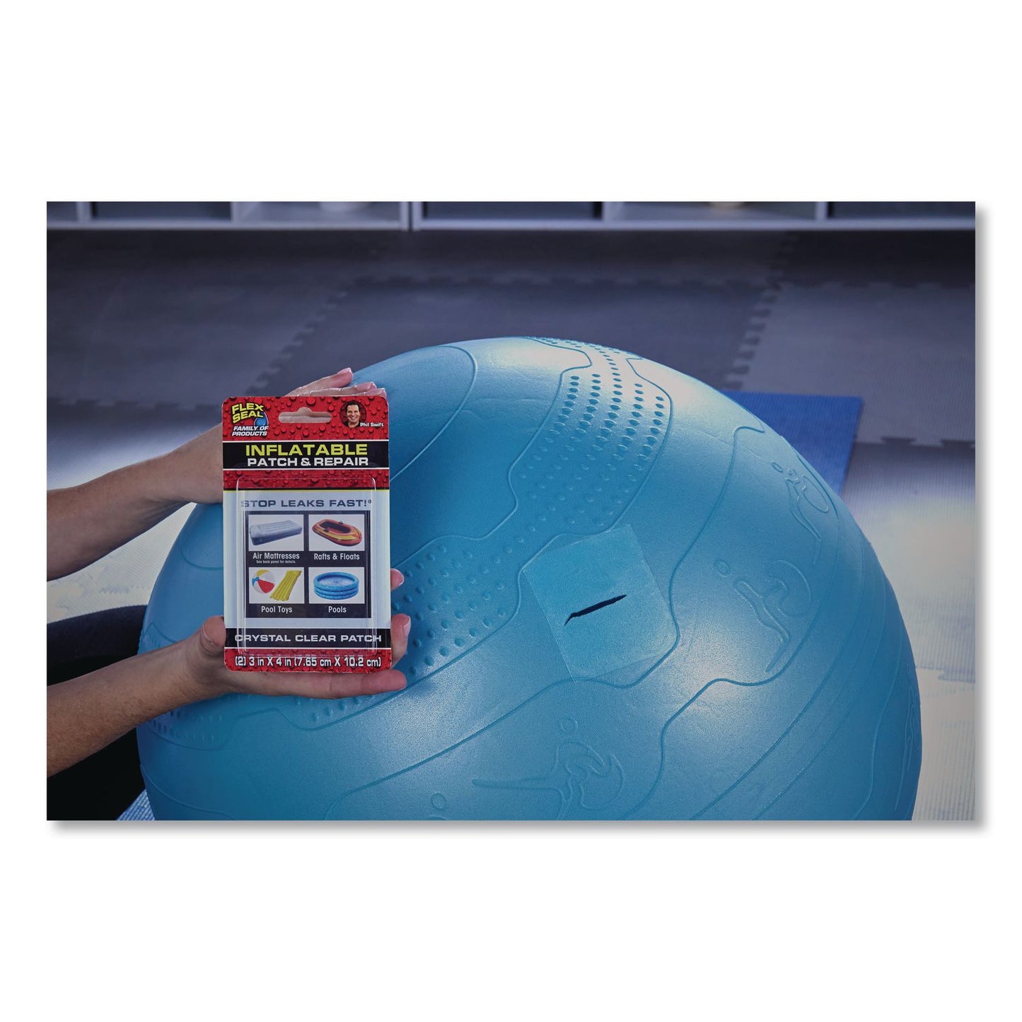 Flex Seal Products® Flex Seal Inflatable Patch and Repair, 3" x 4", Clear, 8/Carton (FSGKITPVC3X44)