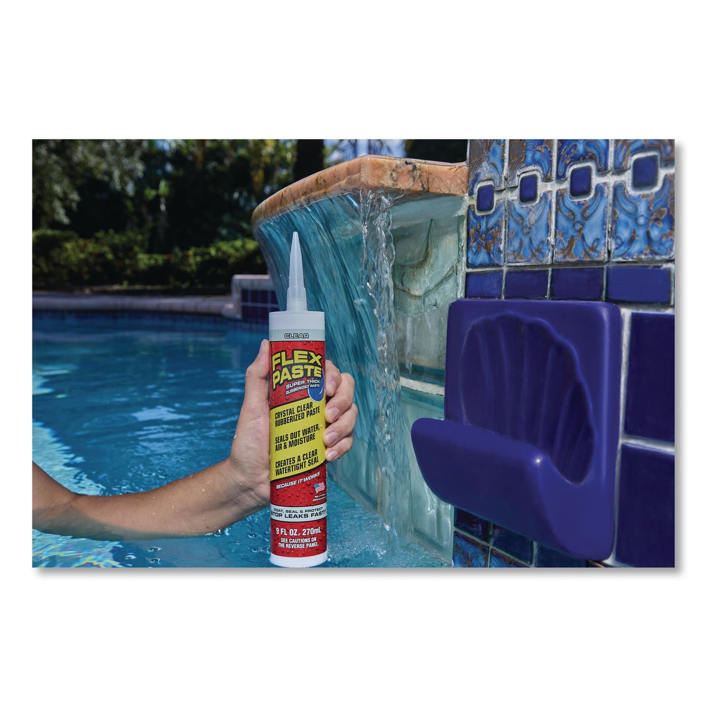 Flex Seal Products® Flex Paste Super Thick Rubberized Paste, 9 oz Cartridge, Dries Clear, 4/Carton (FSGPFSCLRR09)