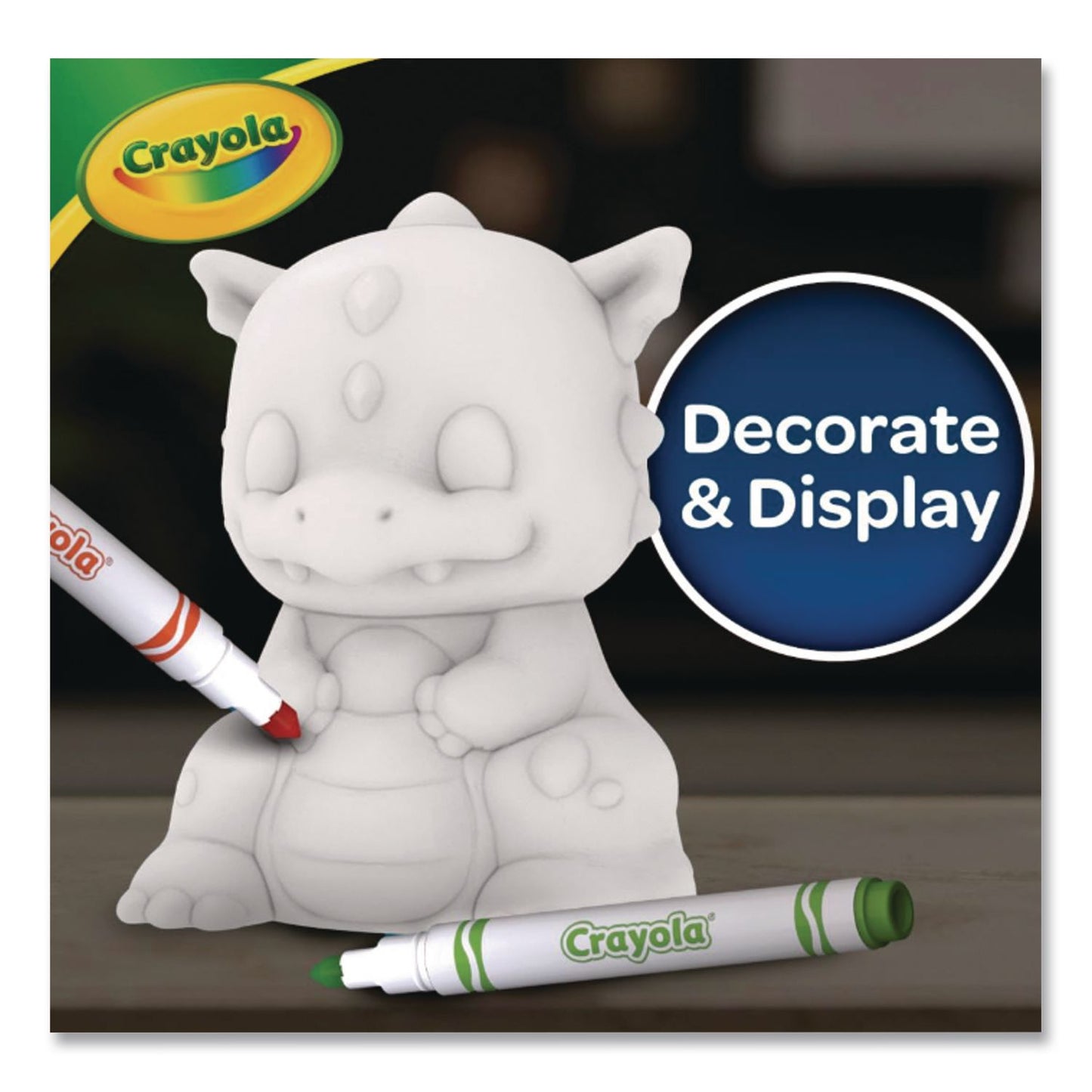 Crayola® Light Ups Recolorable Dragon with (3) Ultra-Clean Washable Markers, Ages 4 and Up, 4 Pieces (CYO747635)