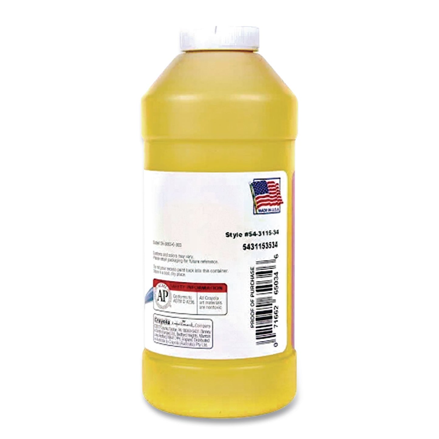 Crayola® Premier Tempera Paint, Yellow, 16 oz Bottle (CYO541216034)
