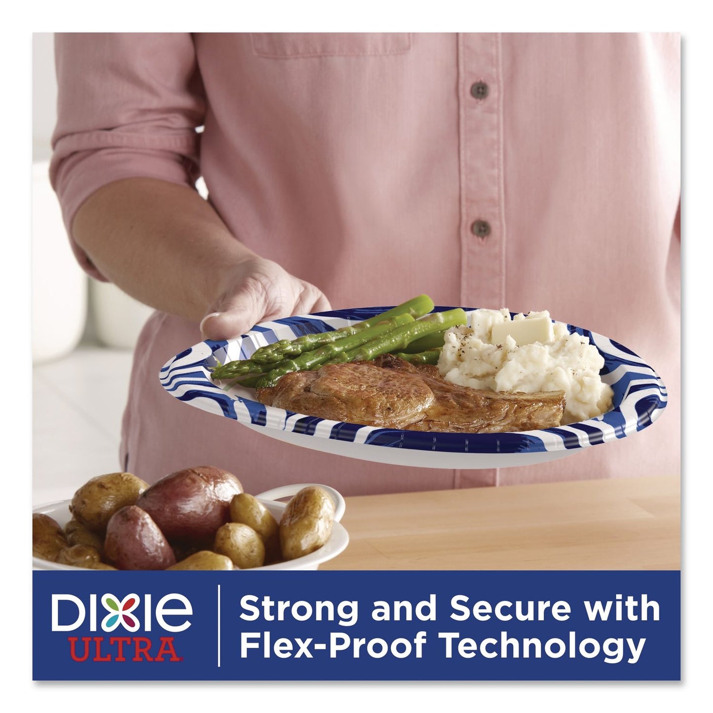 Dixie® Ultra® Paper Plate with Flex-Proof Technology, 10" dia, Multicolor, 64/Pack (DXE16525)