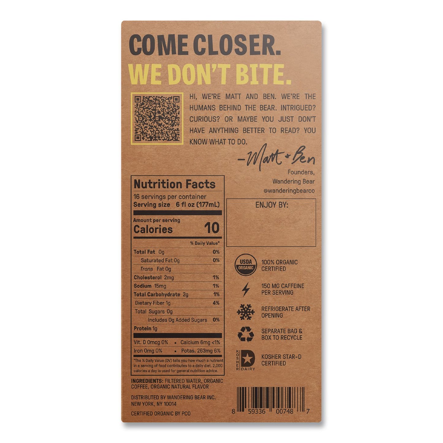 WANDERING BEAR® Caramel Cold Brew Coffee Tap Box, 96 oz, 3/Carton (WBEWBC00748)