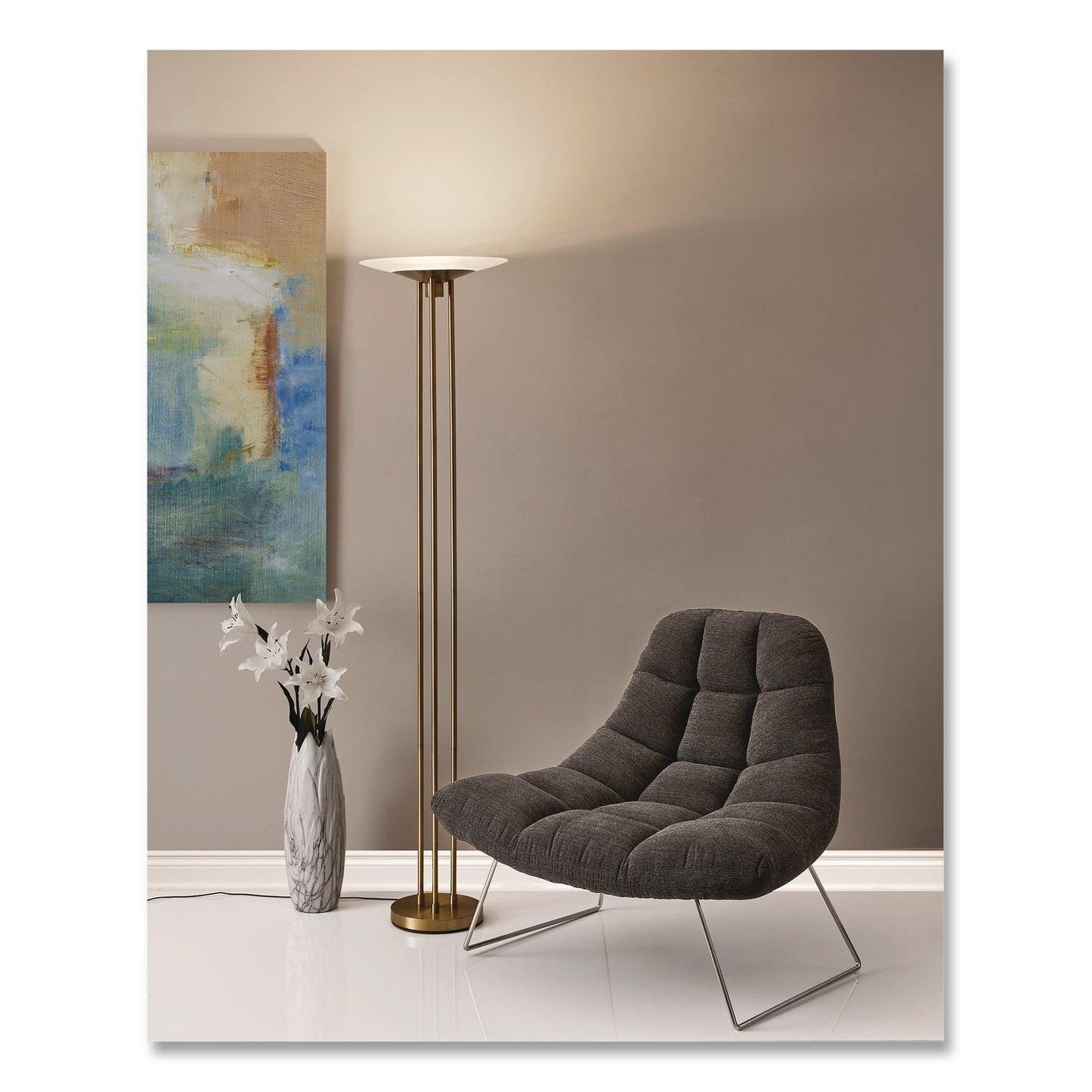 Adesso Bartlett Fabric Accent Chair, 40" x 33" x 33", Dark Gray Seat, Dark Gray Back, Silver Base (ADEGR200410)