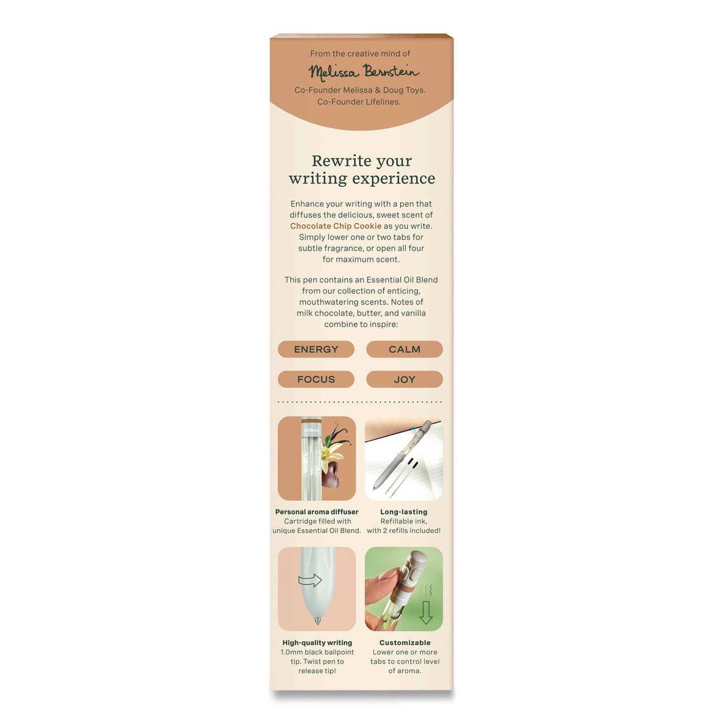 Lifelines® Essential Oil Blends Pen Diffuser, Chocolate Chip Cookie Scent, White (LLNLL123126)