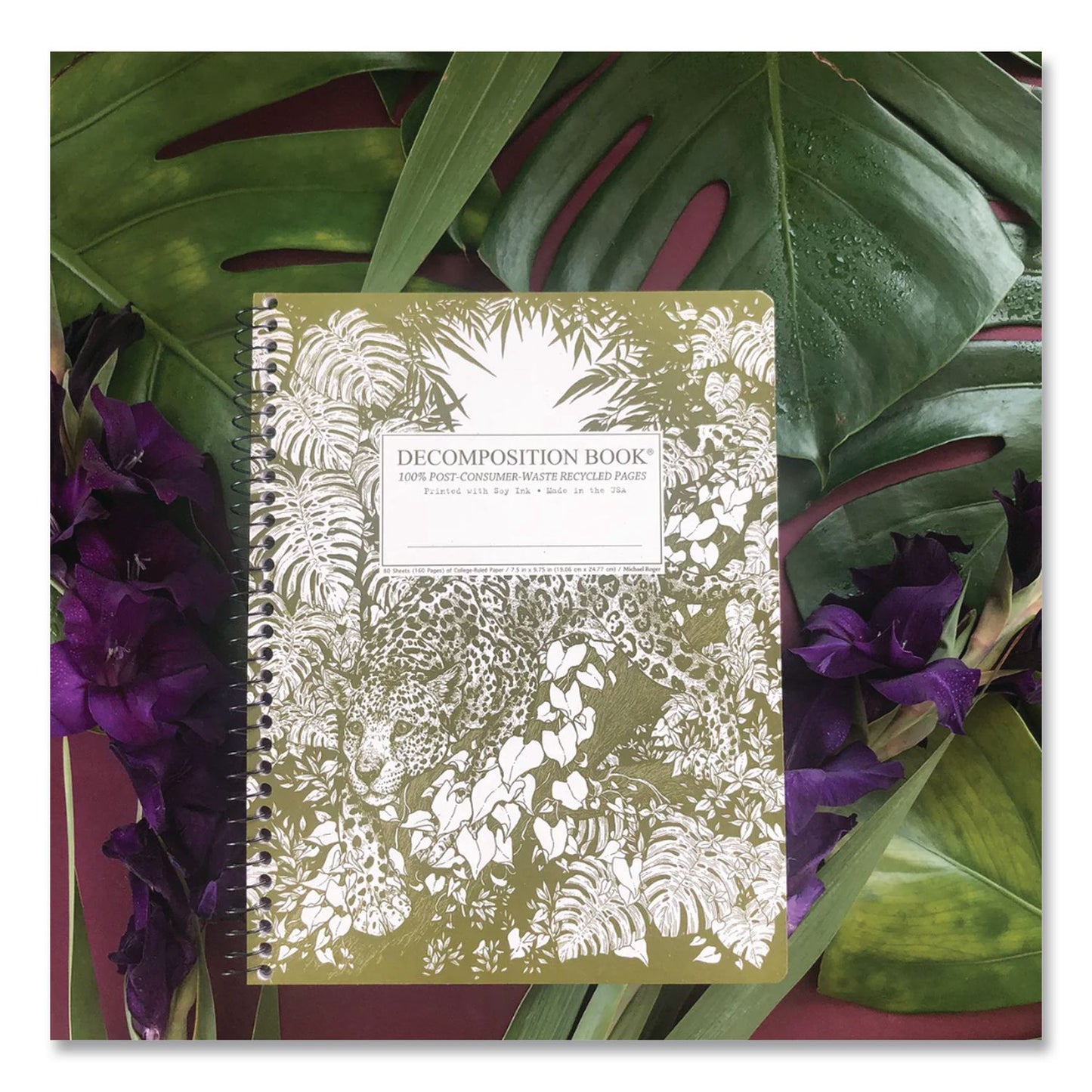 DECOMPOSITION® Spiral Composition Book, Medium/College Rule, Jaguar, (80) 9.75 x 7.5 Sheets (DCP16442)