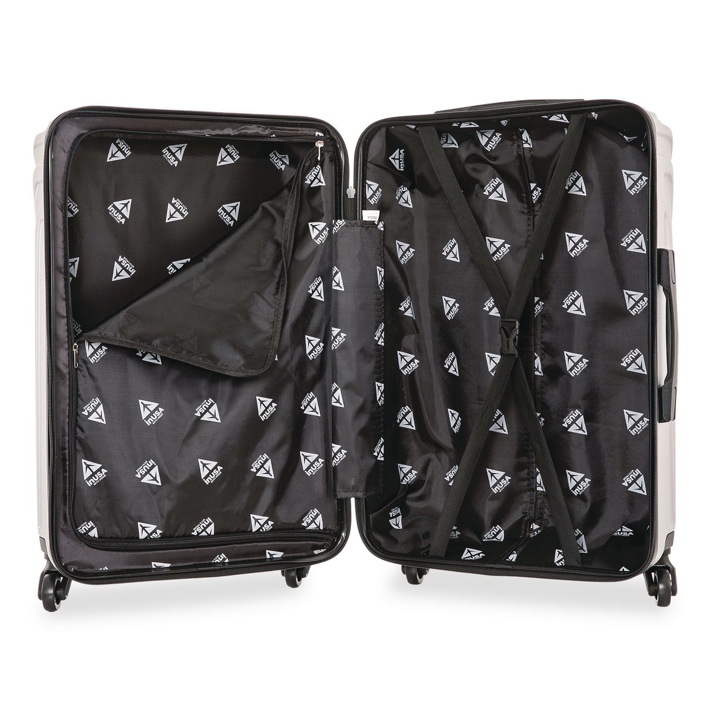 InUSA Luggage Vasty Three-Piece Hardside Spinner Luggage Set, Gray (WLBIUVASSMLGRE)