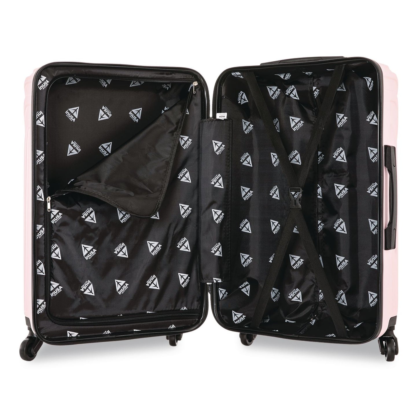 InUSA Luggage Vasty Three-Piece Hardside Spinner Luggage Set, Pink (WLBIUVASSMLPNK)