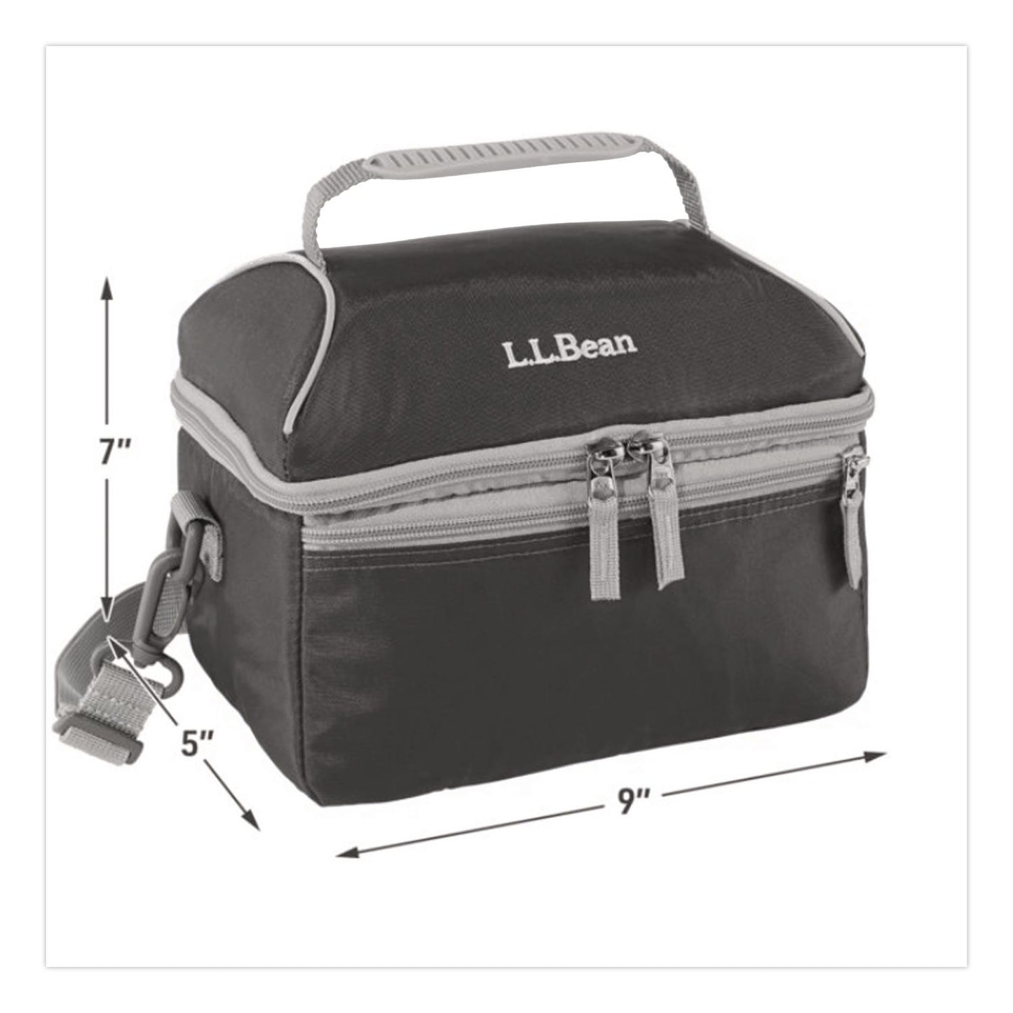 L.L.Bean® Flip-Top Insulated Lunch Box, 9 x 5 x 7, Black (LLB0SUL710000)