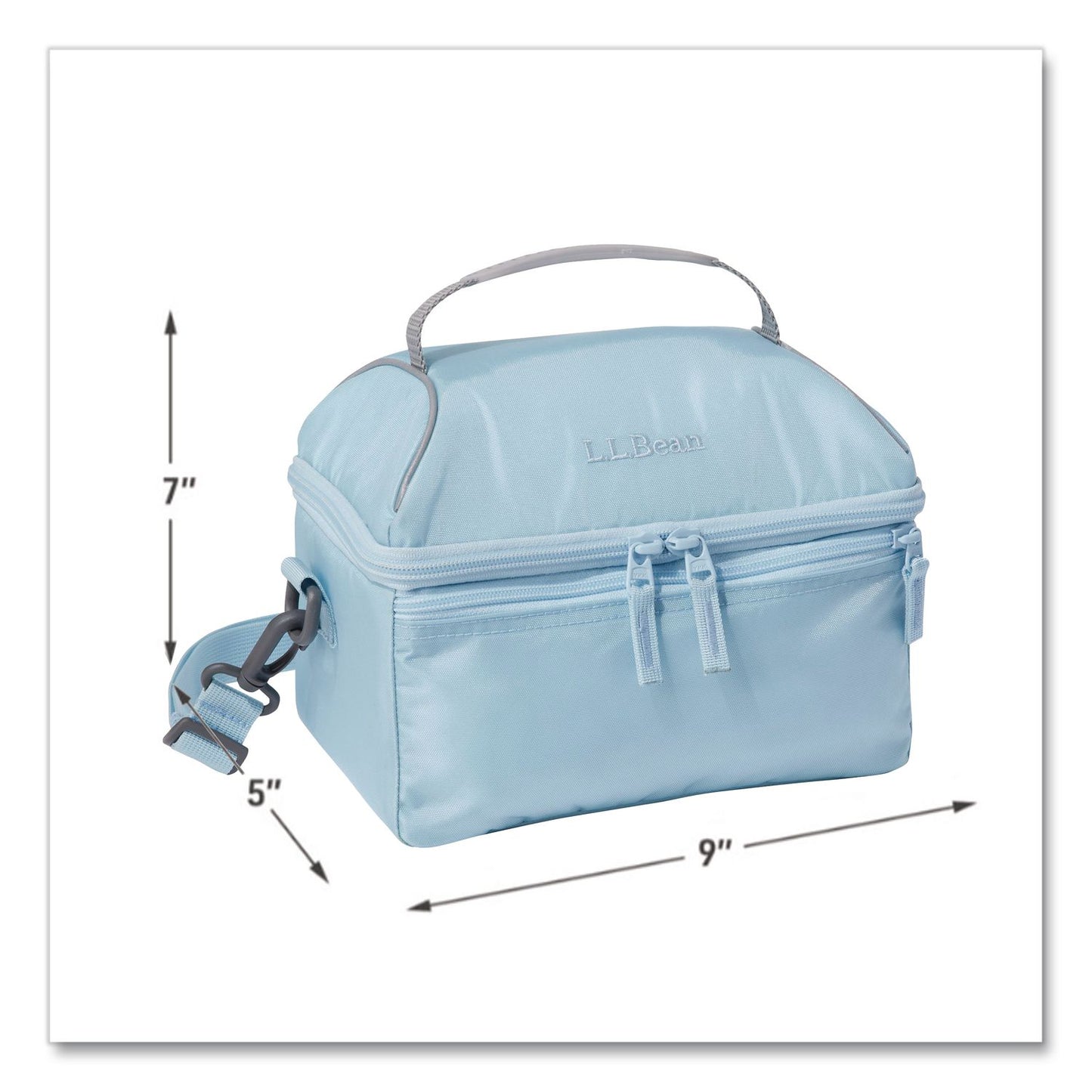 L.L.Bean® Flip-Top Insulated Lunch Box, 9 x 5 x 7, Surf Blue (LLB502871704)