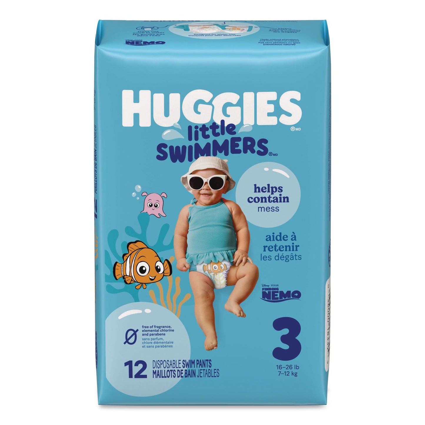 Huggies® Little Swimmers, Size 3, 16 lbs to 26 lbs, 12/Pack, 8 Packs/Carton (KCM18339)