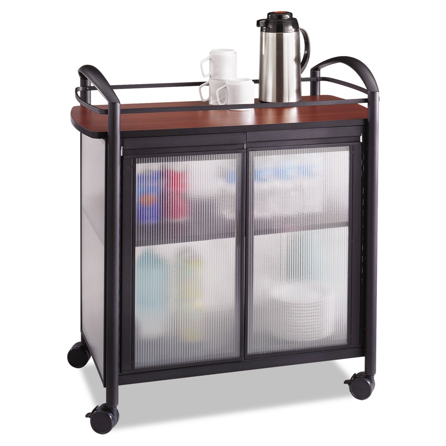 impromptu-refreshment-cart-machine-stand-engineered-wood-3-shelf-34x21-25x36-5-cherry-black-ships-in-1-3-business-days-saf8966bl_1