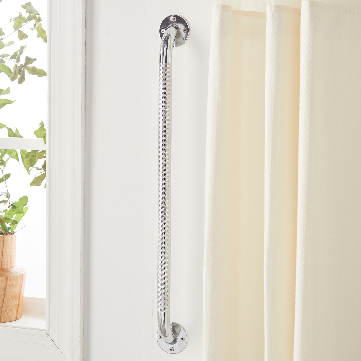 drive™ Wall Grab Bar Chrome Finish Knurled Steel (839763_EA)
