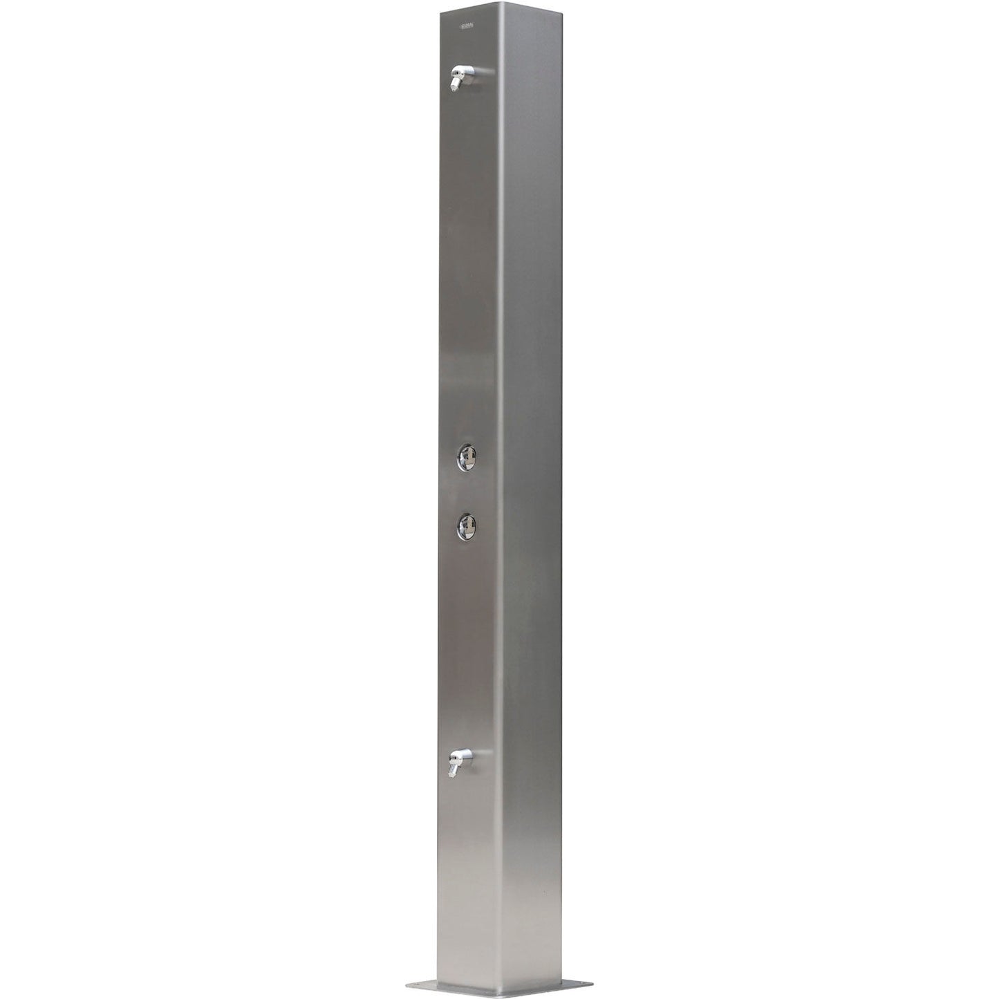 Global Industrial 84"H Outdoor Water Shower, 2 Nozzles, Stainless Steel (WB670434)