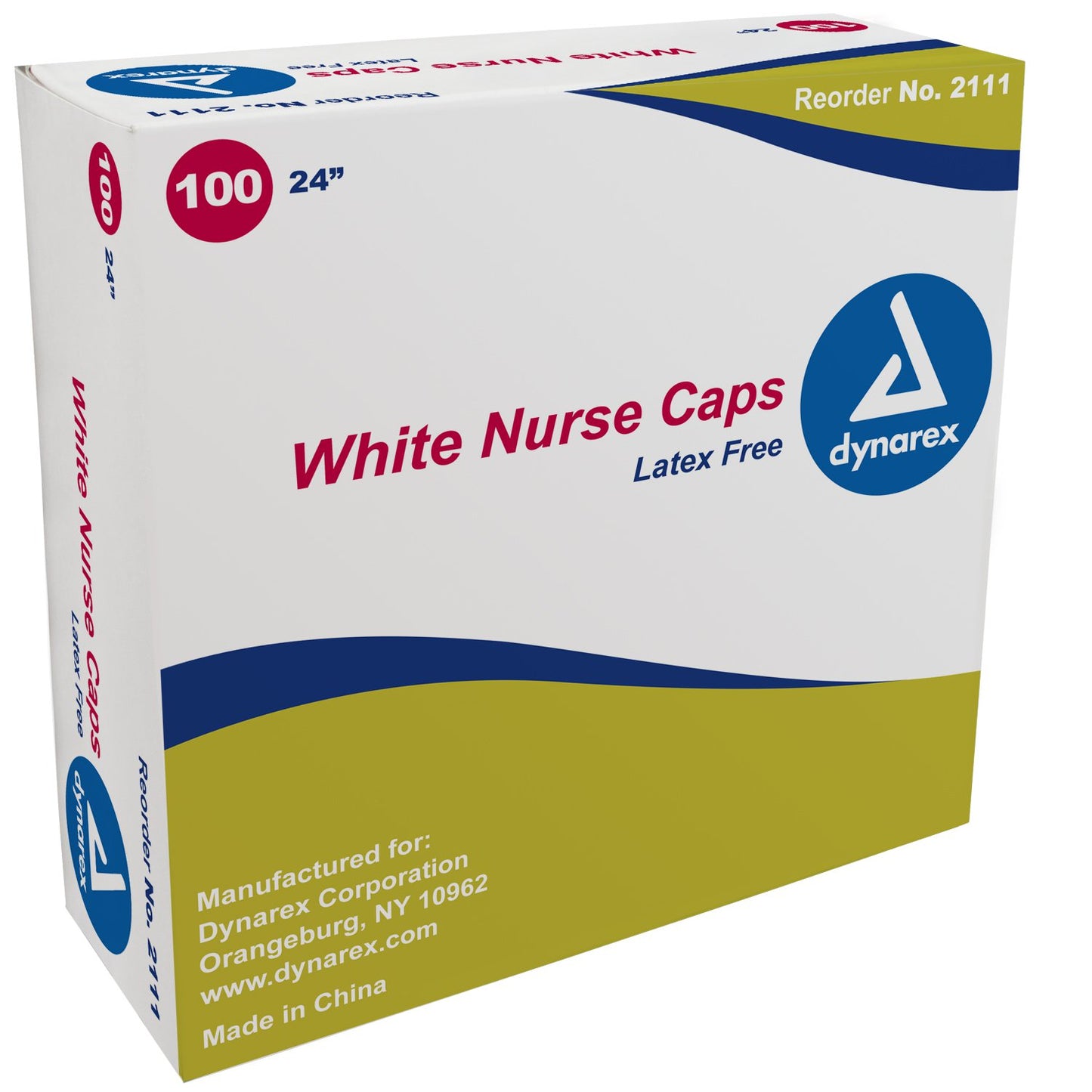 Dynarex Bouffant Cap One Size Fits Most White Elastic Closure (670154_BX)