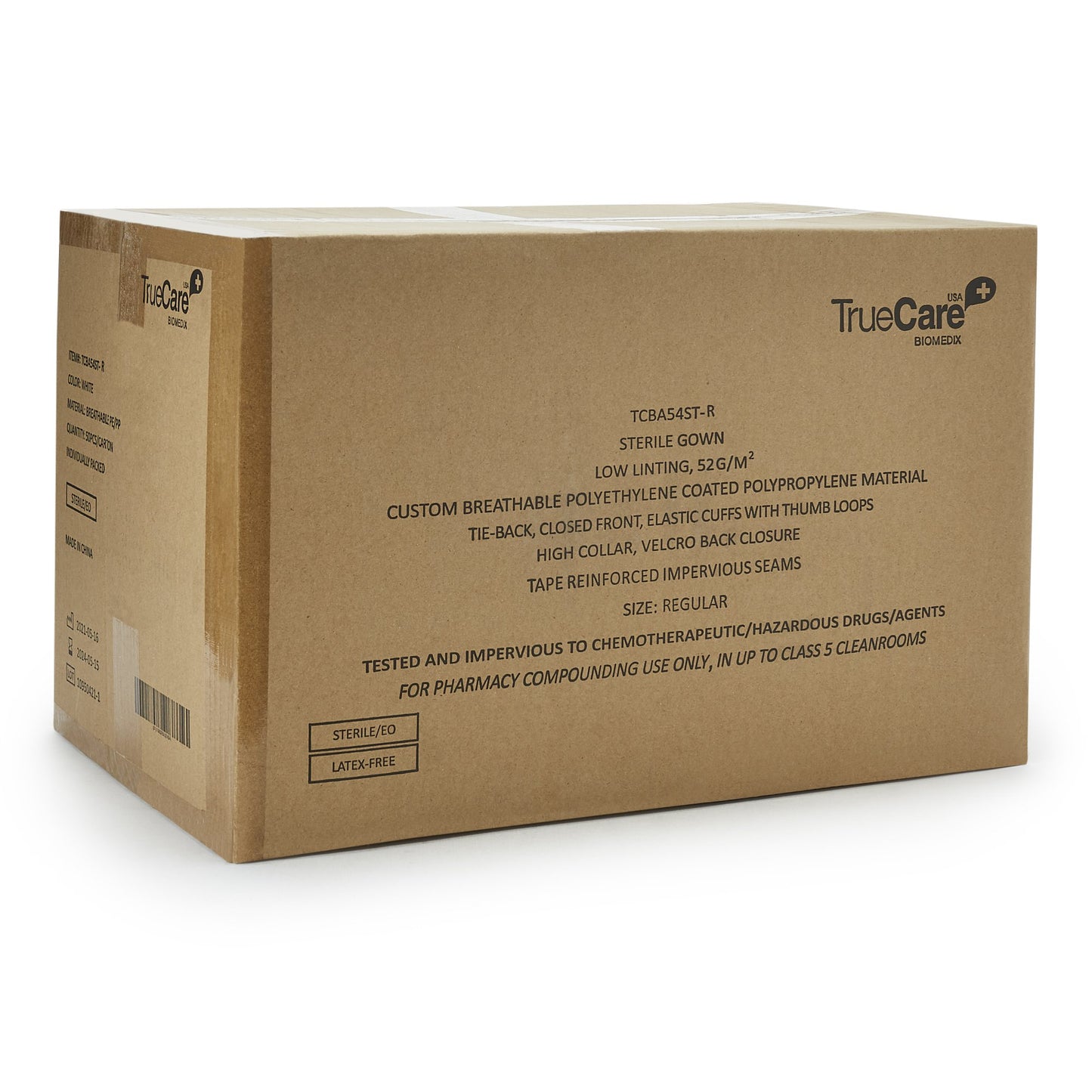 TrueCare Biomedix Chemotherapy Procedure Gown One Size Fits Most White Sterile ASTM F739-12 Disposable (1136418_CT)