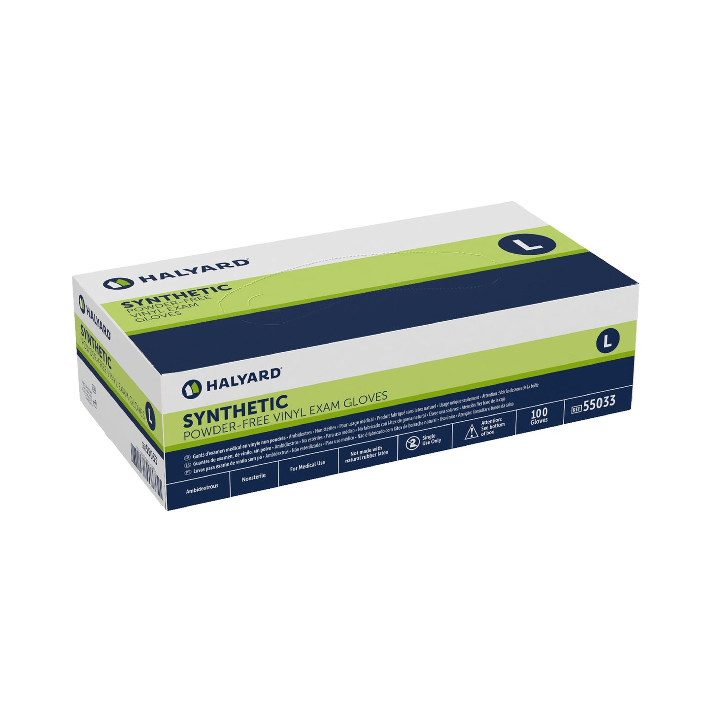 Halyard™ Exam Glove Large NonSterile Vinyl Standard Cuff Length Smooth Clear Not Rated (414279_CS)