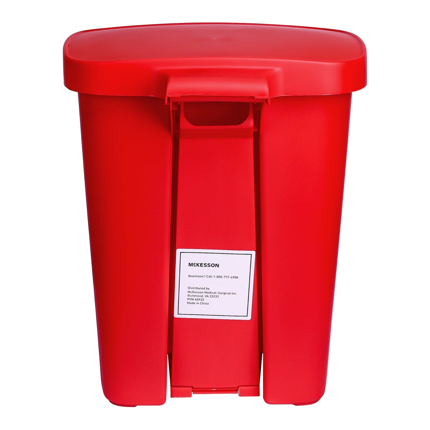 McKesson Trash Can 32 Quart / 8 gal. Red Plastic Rectangular (1223709_EA)