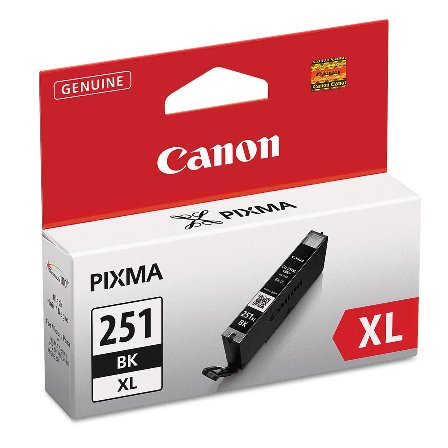 Canon® 6448B001 (CLI-251XL) ChromaLife100+ High-Yield Ink, 5,530 Page-Yield, Black (CNM6448B001)