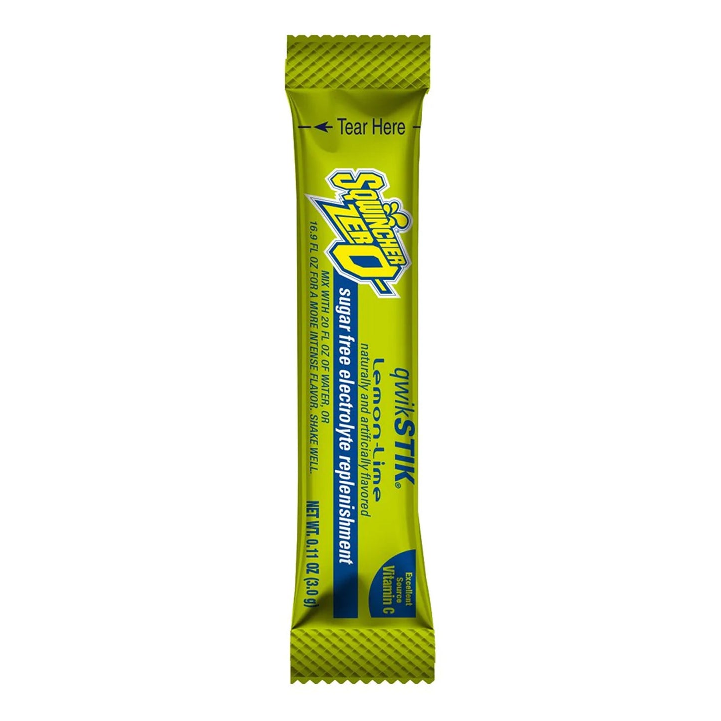 Sqwincher® Quik Stik® Zero Oral Electrolyte Solution Lemon-Lime Flavor 0.11 oz. Electrolyte (1131076_CS)