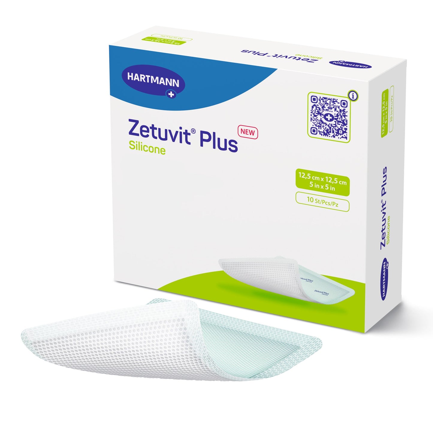 Zetuvit® Plus Silicone Super Absorbent Dressing Silicone Adhesive 5 X 5 Inch Square (1181536_EA)