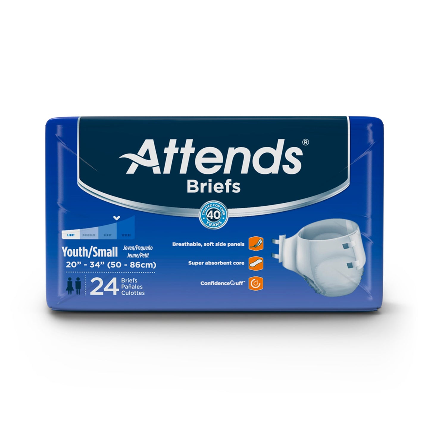 Attends® Unisex Youth Incontinence Brief Small Disposable Heavy Absorbency (959837_CS)