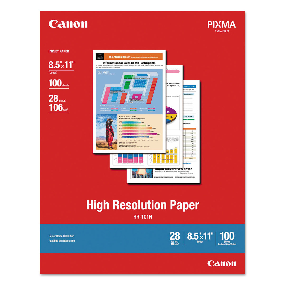 Canon® High Resolution Paper, 8.5 x 11, Matte White, 100/Pack (CNM1033A011)