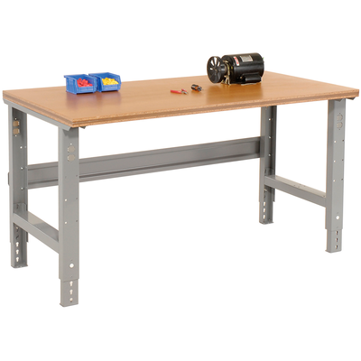 Global Industrial Adjustable Height Workbench, 48 x 30", Shop Top Square Edge, Gray (WB183139)