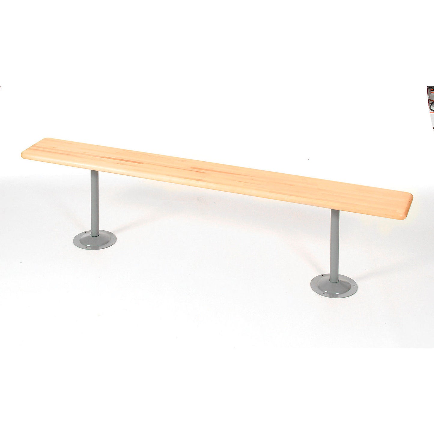 Global Industrial Locker Room Bench, Hardwood With Steel Tube Pedestal Legs, 72 x 9-1/2 x 17 (WB183670)