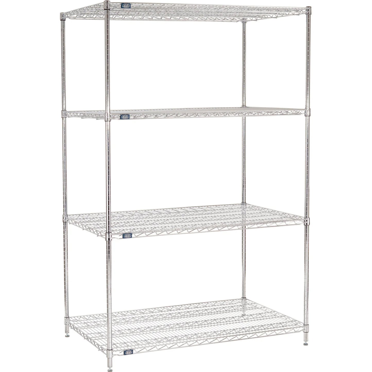 Nexel 4 Shelf, Chrome Wire Shelving Unit, Starter, 48"W x 30"D x 74"H (WB184742)