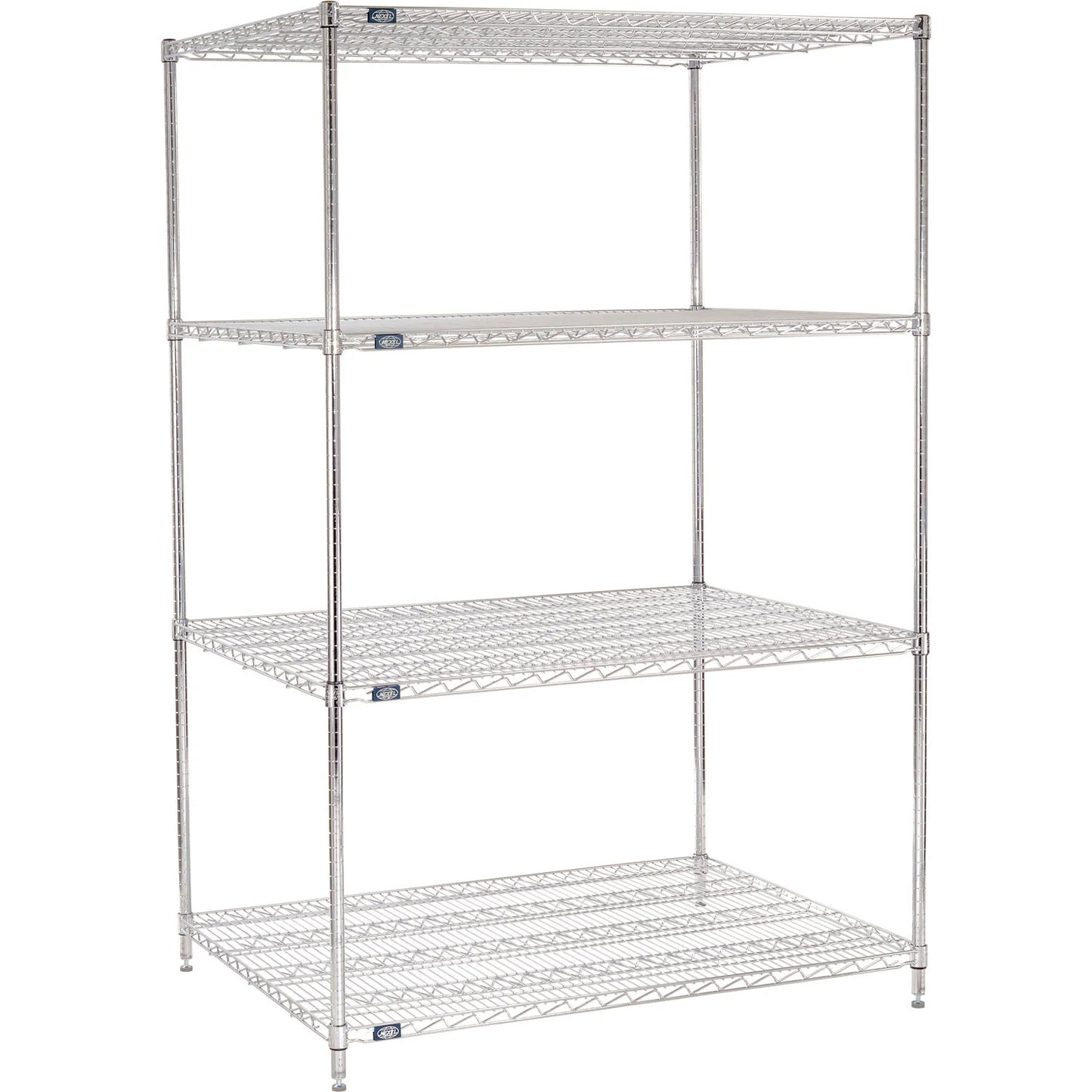 Nexel 4 Shelf, Chrome Wire Shelving Unit, Starter, 48"W x 36"D x 74"H (WB184746)