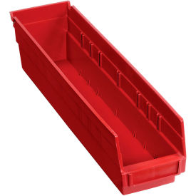 Global Industrial Plastic Nesting Storage Shelf Bin 4-1/8"W x 17-7/8"L x 4"H Red (WB184839RD)