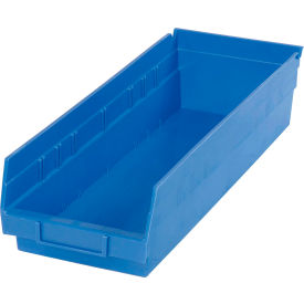 Global Industrial Plastic Nesting Storage Shelf Bin 6-5/8"W x 17-7/8"L x 4"H Blue (WB184840BL)