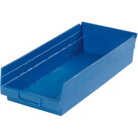 Global Industrial Plastic Nesting Storage Shelf Bin 8-3/8"W x 17-7/8"L x 4"H Blue (WB184844BL)