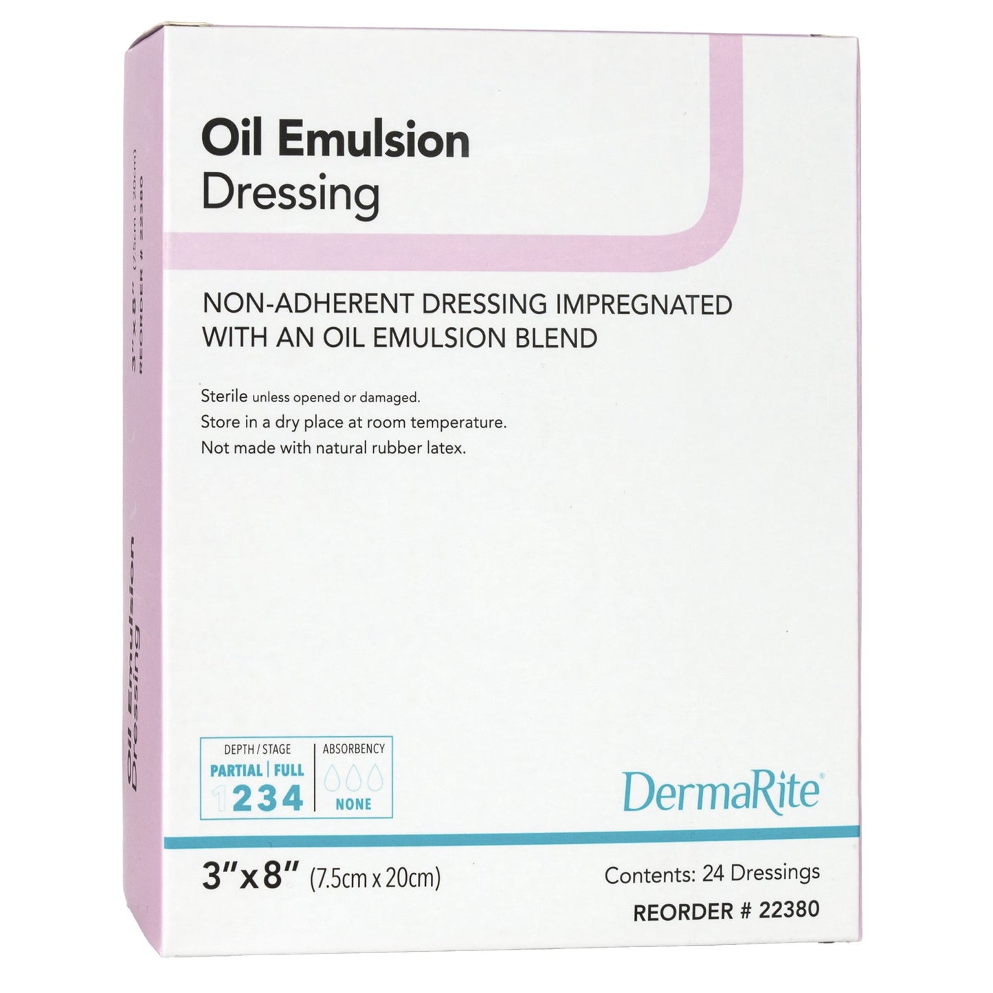 DermaRite® Oil Emulsion Impregnated Dressing Rectangle 3 X 8 Inch Sterile (1123829_EA)