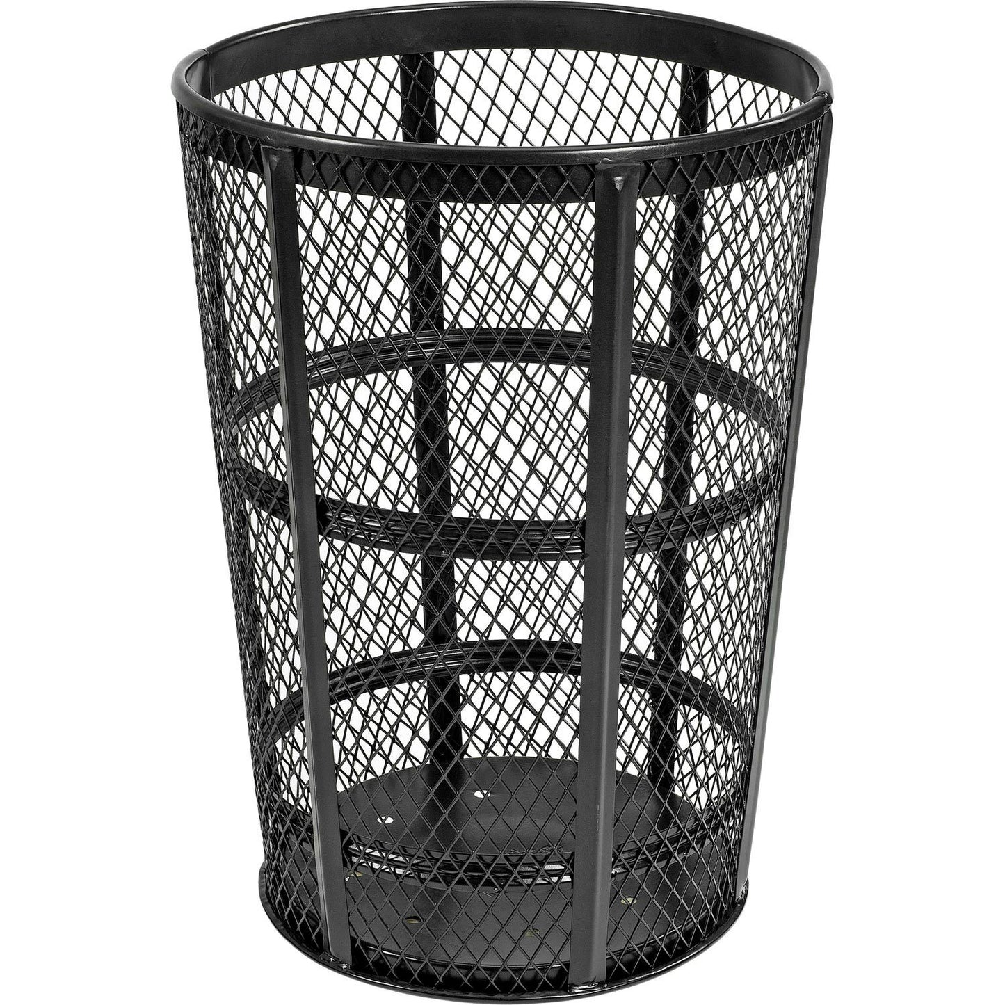 Global Industrial Outdoor Steel Mesh Corrosion Resistant Trash Can, 48 Gallon, Black (WB237634BK)