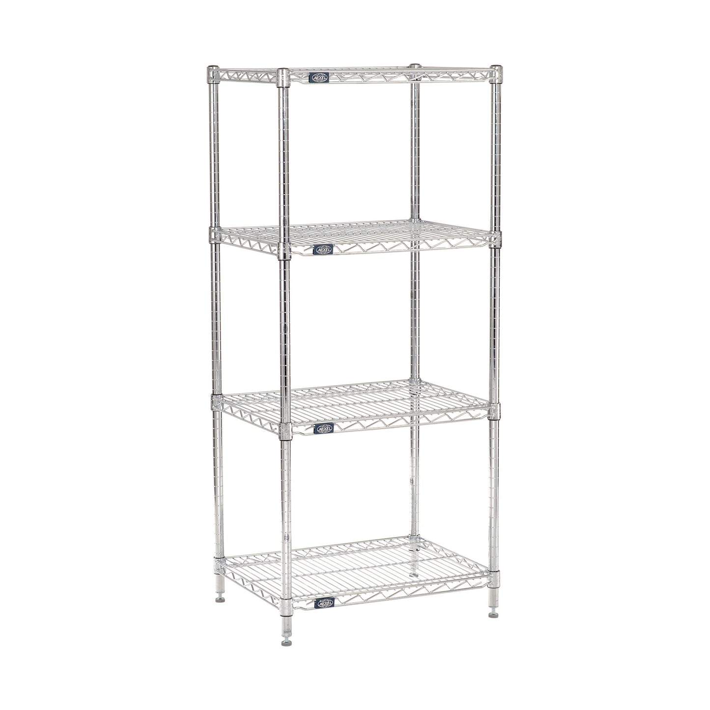 Nexel 4 Shelf, Chrome Wire Shelving Unit, Starter, 30"W x 18"D x 63"H (WB188274)